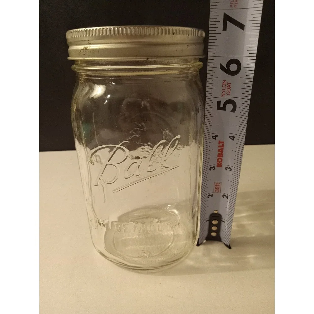 GENUINE Sculptured Grapes Glass Ball #67 Wide Mouth Mason Jar 800ml 3-Cups
